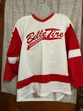 Belle Tire Detroit Red & White Hockey Jersey